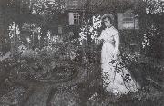 Atkinson Grimshaw The Rector-s Garden Queen of the Lilies oil painting on canvas